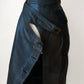 1980s Black Buttery Soft Side Button Leather Wrap Skirt - Sz. XXS/XS