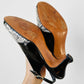 1960s Black Celebrity Patent-Leather Slingback Peep-Toe Heels - Sz. 6.5D