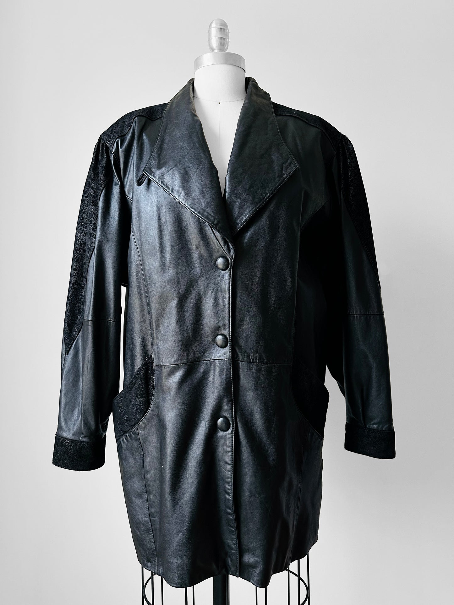 1980s Black Buttery Soft Leather Jacket - Sz. S/M