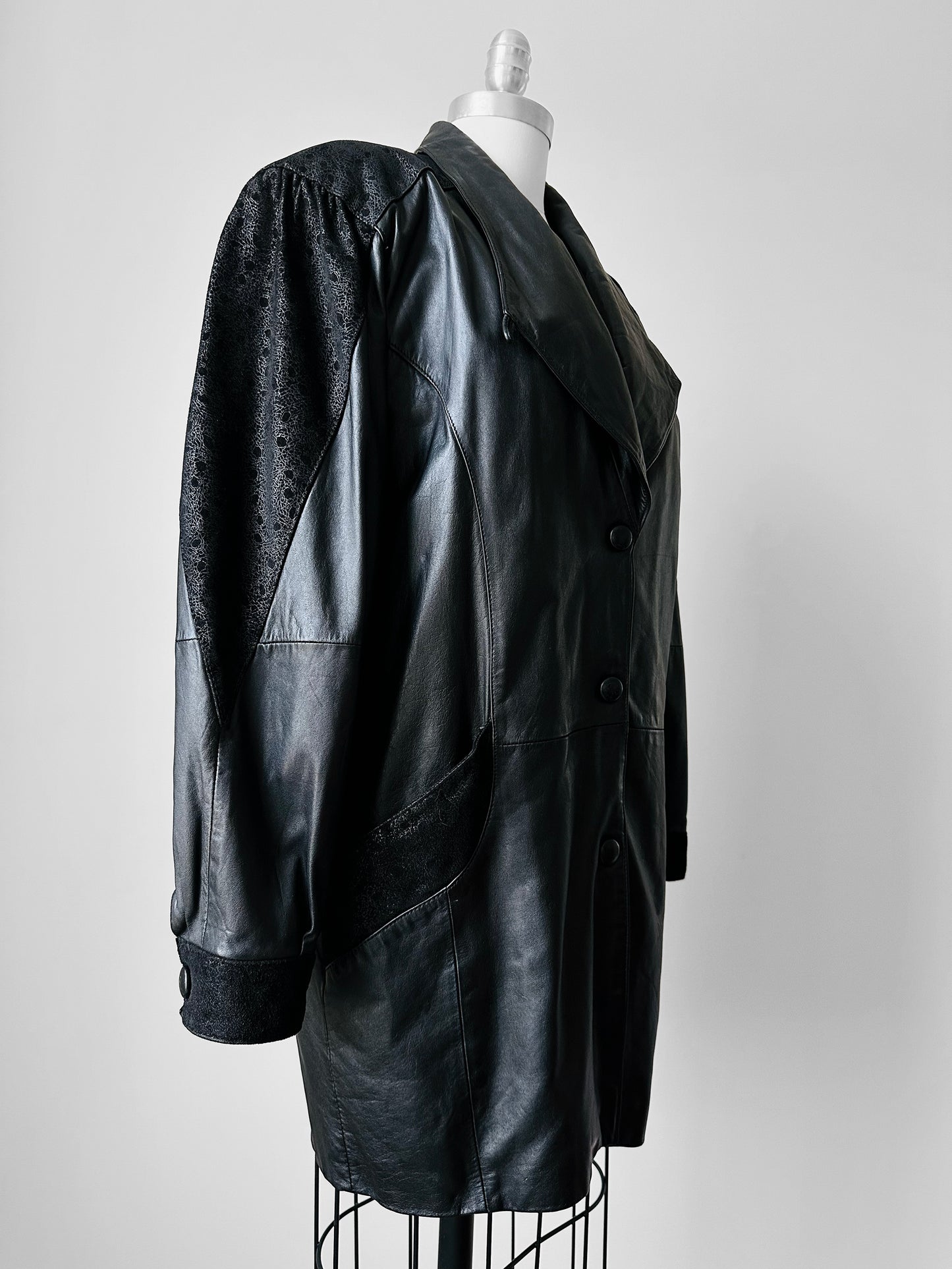 1980s Black Buttery Soft Leather Jacket - Sz. S/M