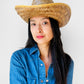 1970s Wide-Brimmed Straw Woven Western Style Summer Sun Hat