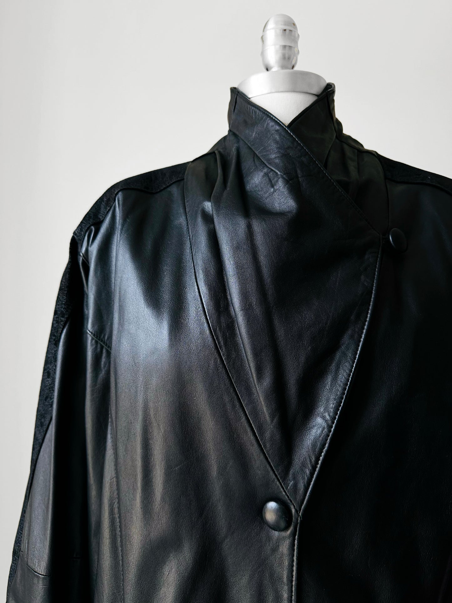 1980s Black Buttery Soft Leather Jacket - Sz. S/M