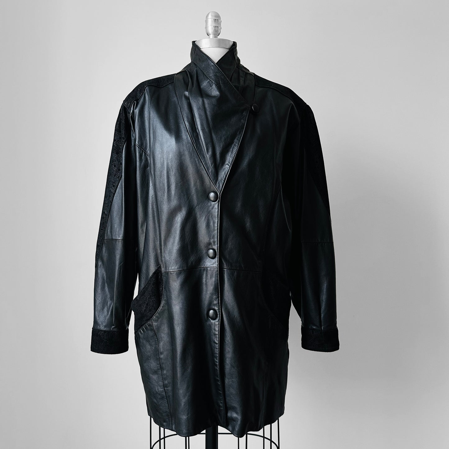 1980s Black Buttery Soft Leather Jacket - Sz. S/M