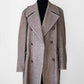 1950s - 1960s Taupe Heavy Leather Button Belted Wool Trench Overcoat