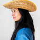 1970s Wide-Brimmed Straw Woven Western Style Summer Sun Hat