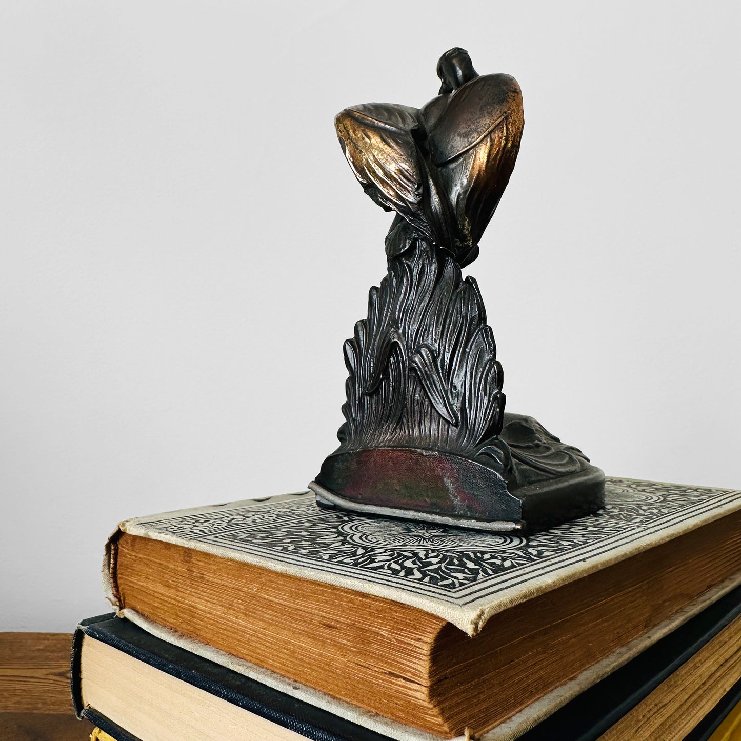 1920s Art Deco Cast Metal Crane Bookend