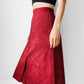 1970s Rust Red A-line Split Front Micro Suede Skirt - Sz. Sm
