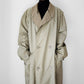 1980s - 1990s Tan Wool-Lined Relaxed Trench-Style Fall Duster