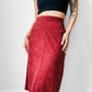1970s Rust Red A-line Split Front Micro Suede Skirt - Sz. Sm
