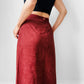 1970s Rust Red A-line Split Front Micro Suede Skirt - Sz. Sm