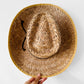 1970s Wide-Brimmed Straw Woven Western Style Summer Sun Hat