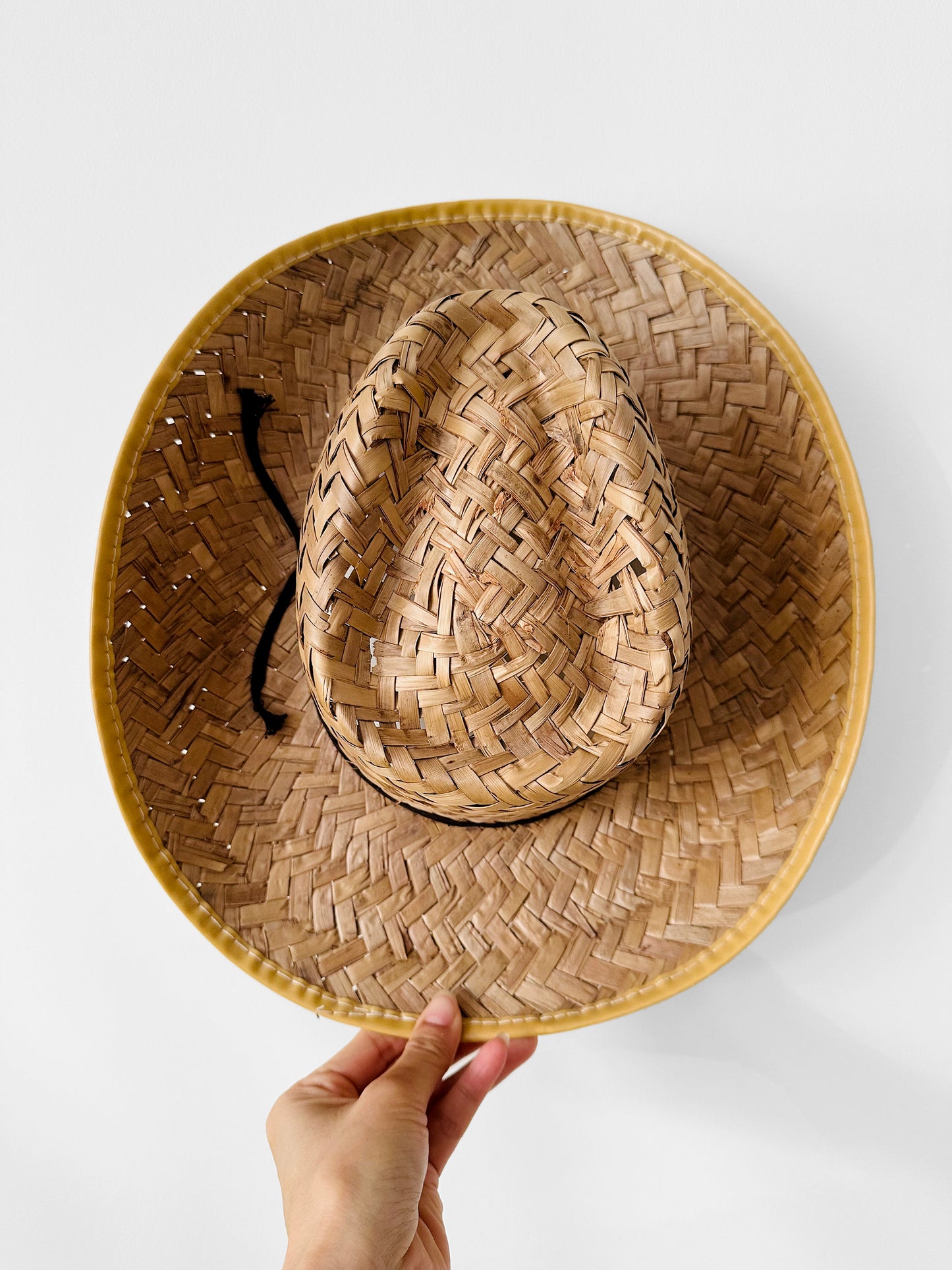 1970s Wide-Brimmed Straw Woven Western Style Summer Sun Hat