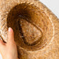 1970s Wide-Brimmed Straw Woven Western Style Summer Sun Hat