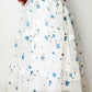 Vintage 1950s - 1960s Handmade White and Blue Sheer Crinoline Floral Tiered Dress - Sz. S