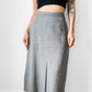 1960s Grey A-line Split Front Wool Skirt - Sz. Sm