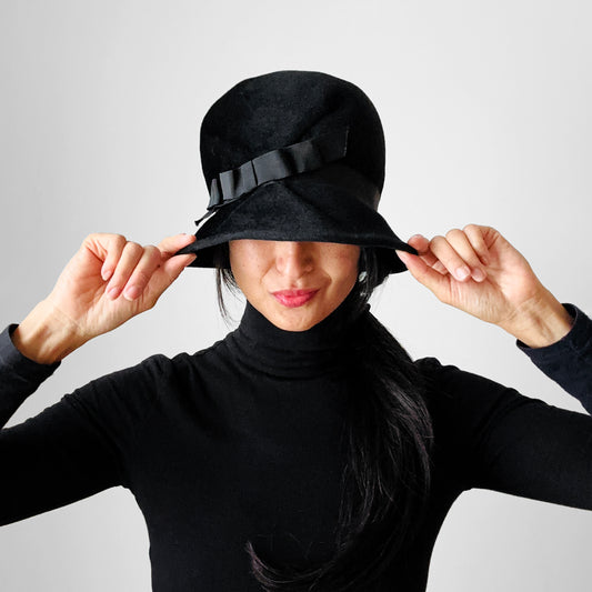 1920s Black Fur Felt Hat