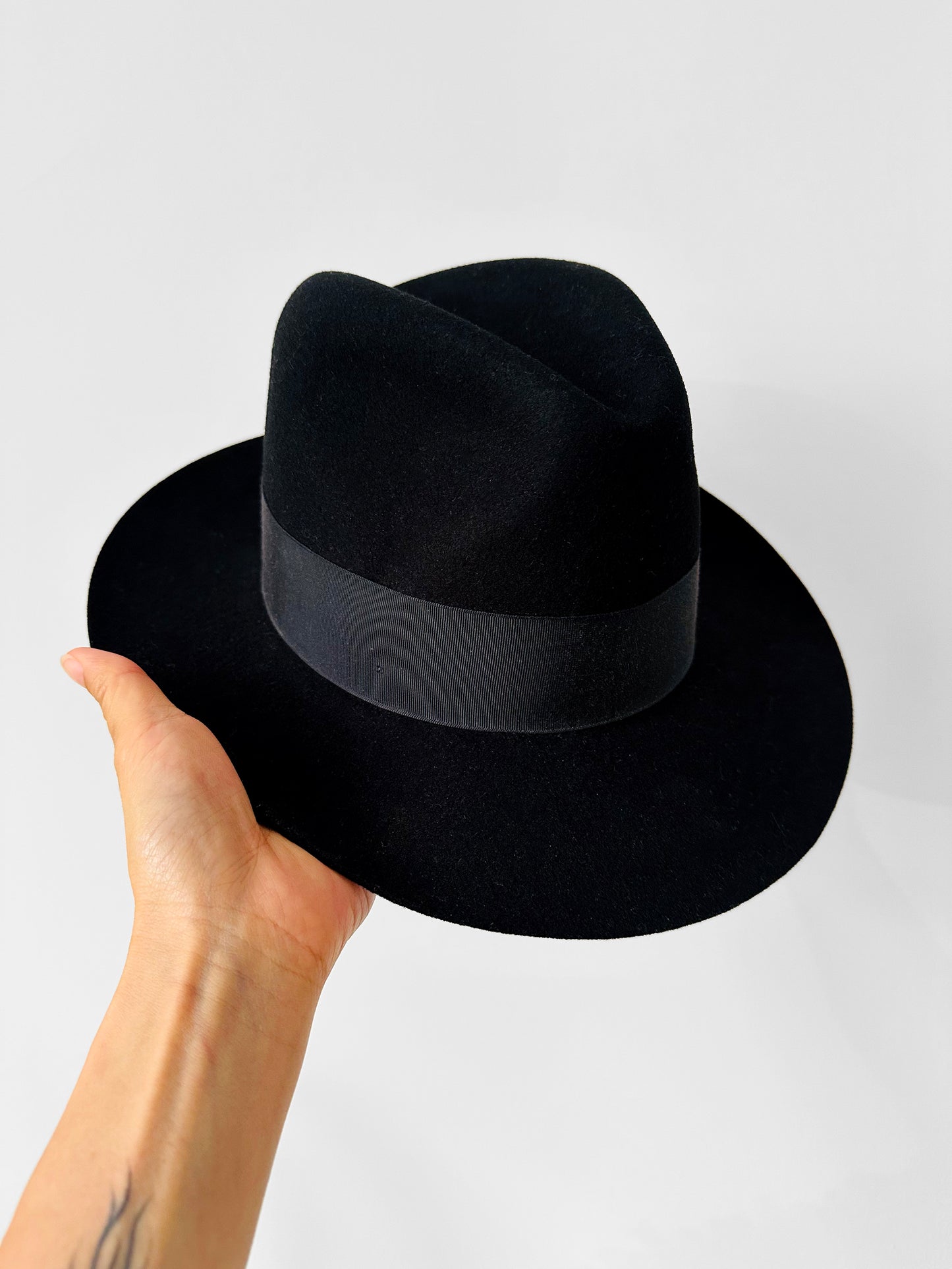 Bailey Of Hollywood Black Felt Wool Fully Lined Gangster Fedora