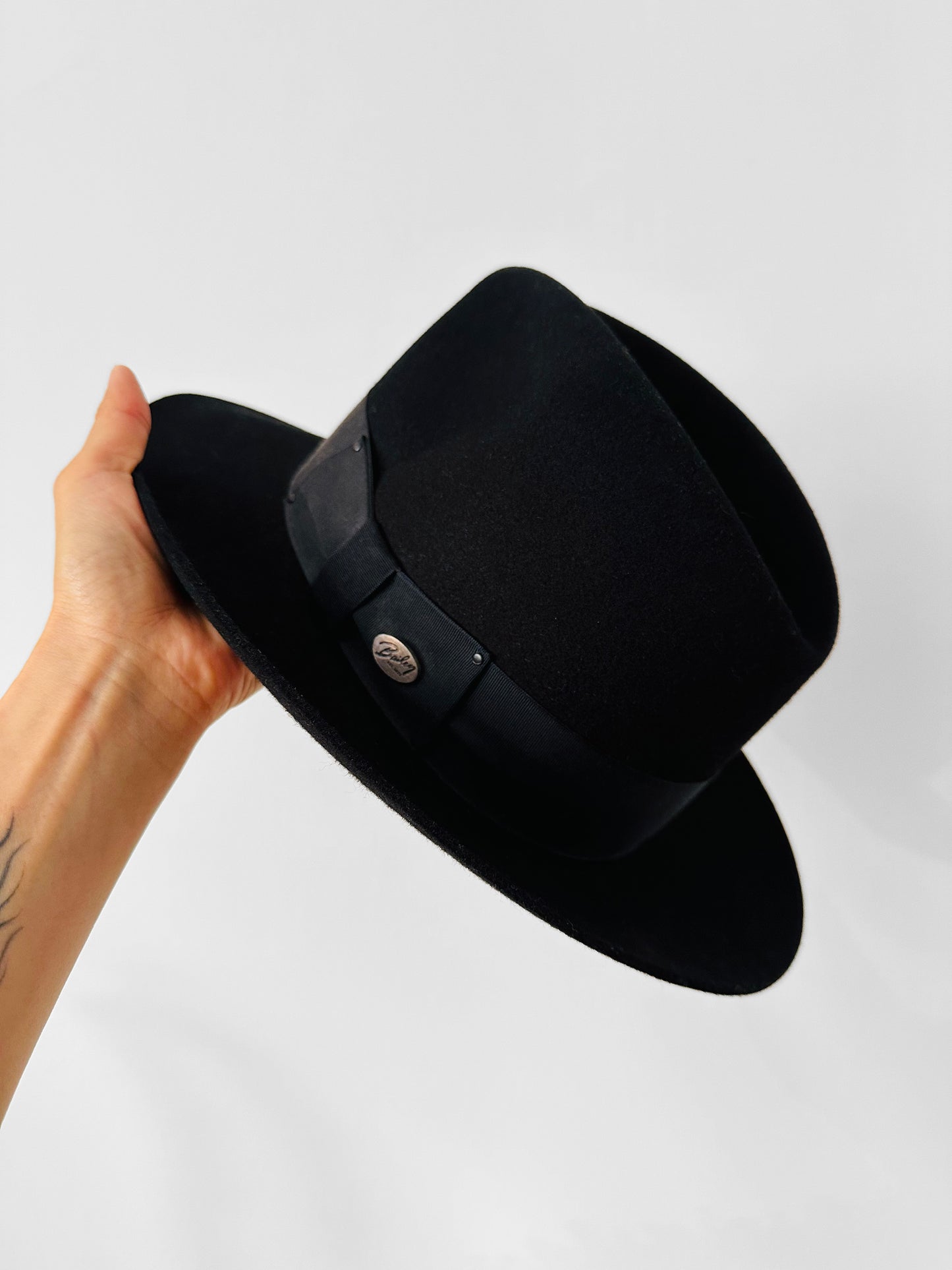 Bailey Of Hollywood Black Felt Wool Fully Lined Gangster Fedora