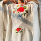 Reworked White Cross Stitch Cotton Tablecloth Top -  Sz. S/M
