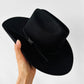 Black Wool Made in the USA Wide Brimmed Eddy's Western Hat