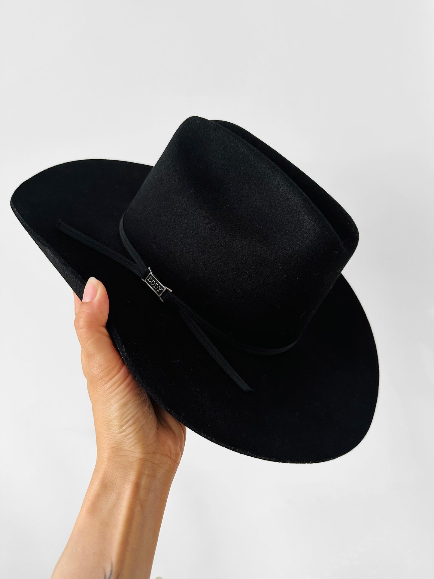 Black Wool Made in the USA Wide Brimmed Eddy's Western Hat