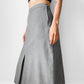 1960s Grey A-line Split Front Wool Skirt - Sz. Sm