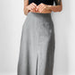 1960s Grey A-line Split Front Wool Skirt - Sz. Sm