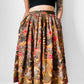 1980s Olive and Pink Pixel Floral Wool Skirt - Sz. XS/Sm