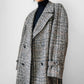1960s Grey Brown Wool Tweed Picadilly Canada Belted Overcoat - Sz. L/XL