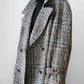 1960s Grey Brown Wool Tweed Picadilly Canada Belted Overcoat - Sz. L/XL