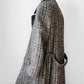 1960s Grey Brown Wool Tweed Picadilly Canada Belted Overcoat - Sz. L/XL