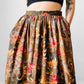 1980s Olive and Pink Pixel Floral Wool Skirt - Sz. XS/Sm