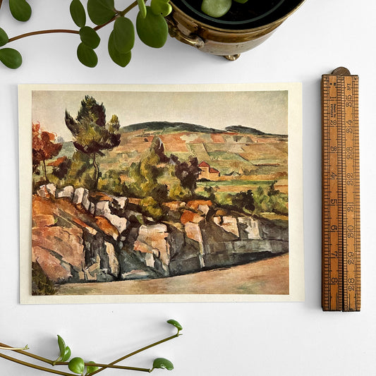 1950s Cezanne Harry N. Abrams New York Fine Art Print Scenic French Countryside Art Plate