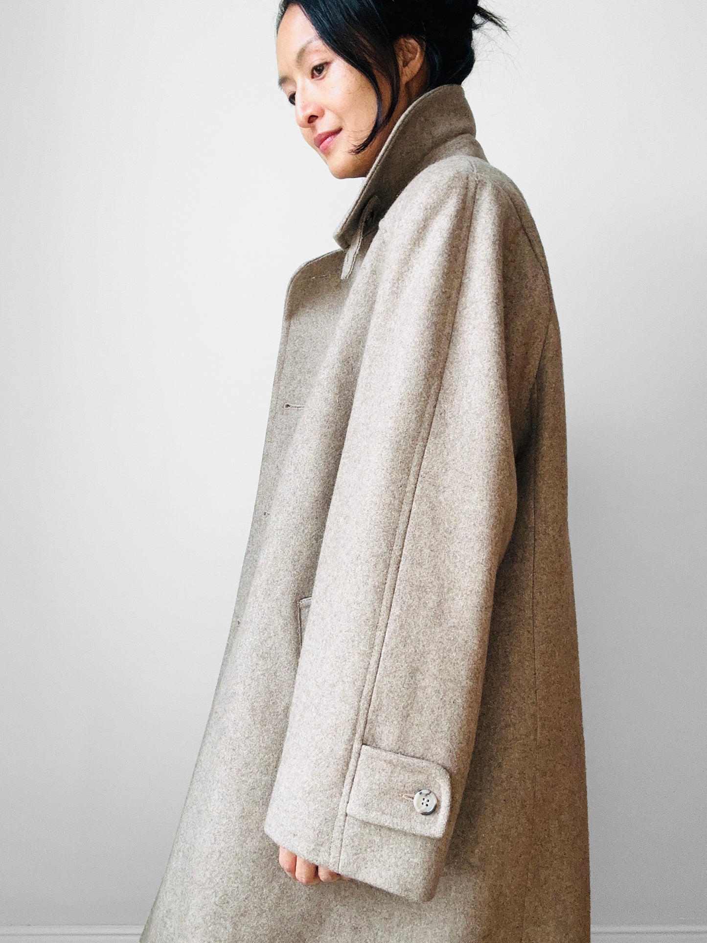 1960s LONDON FOG Beige Wool Overcoat - Sz. M/L