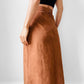 Vintage  1970s - 1980s Caramel A-line Split-Front Ultra Suede Skirt - Sz. Sm