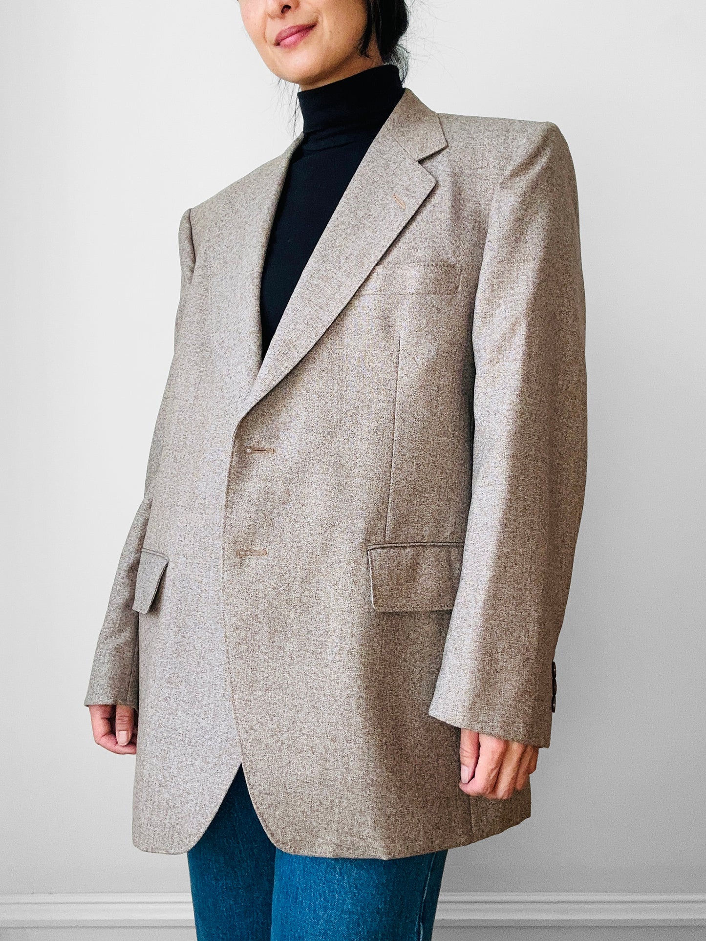 1950s - 1960s Mid-Century Hawthorne's Taupe Tweed Sport Coat Blazer