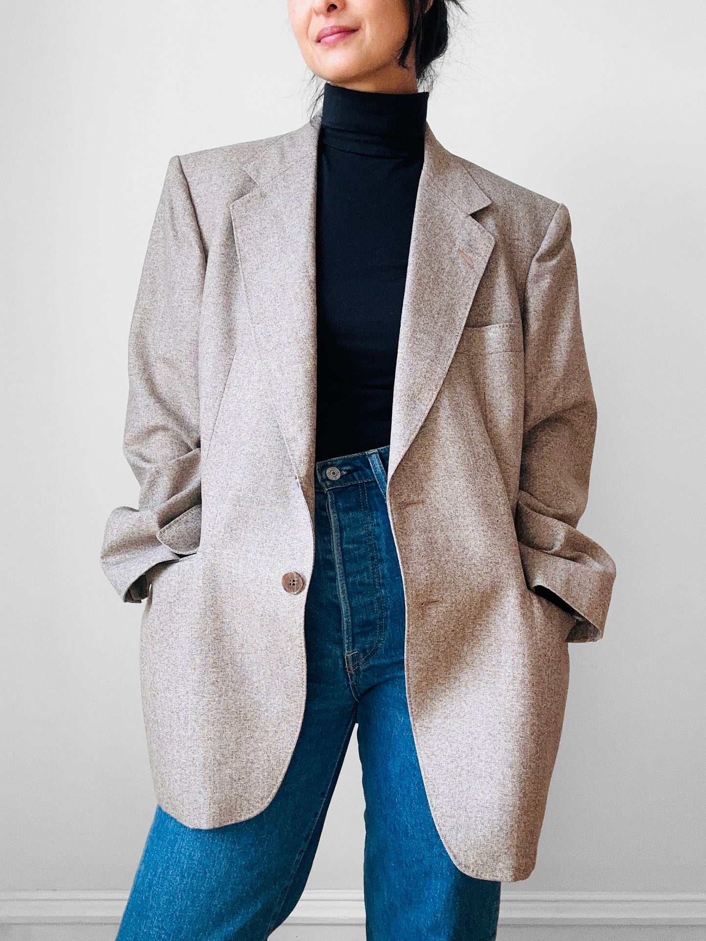 1950s - 1960s Mid-Century Hawthorne's Taupe Tweed Sport Coat Blazer