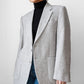 1970s Grey EATON Wool Tweed Fitted Blazer Jacket - Sz. Small