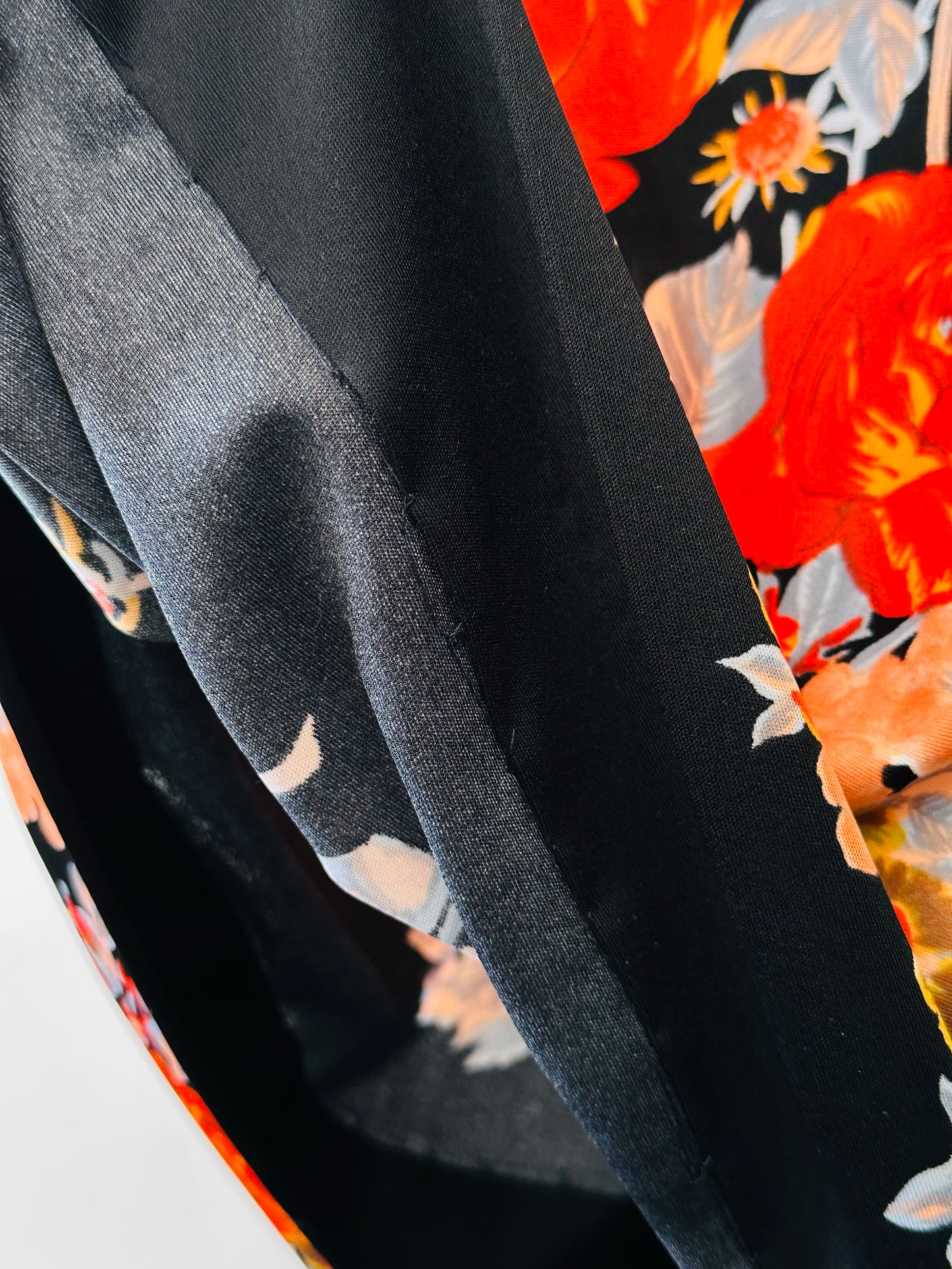 Vintage 1970s Long Black Floral Patterned Skirt - Sz. S/M (Copy) (Copy)