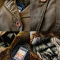 1960s - 1970s Olive Canvas Mighty Mac Gloucester, MA Faux Fur Wood Button Jacket - Sz. S/M