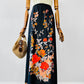 Vintage 1970s Long Black Floral Patterned Skirt - Sz. S/M (Copy) (Copy)