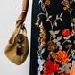 Vintage 1970s Long Black Floral Patterned Skirt - Sz. S/M (Copy) (Copy)