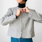 1970s - 1980s Grey Short-Waist Wool Stitched Detail Jacket - Sz. S/M