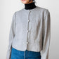 1970s - 1980s Grey Short-Waist Wool Stitched Detail Jacket - Sz. S/M
