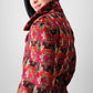 1960s Red Fuschia Plaid Wool Belted Bibbed Jacket - Sz. Small