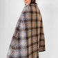 1960s - 1970s Brown and Cream Welsh Wool Belted Patterned Cape Jacket