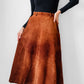 1980s Whiskey Toned Suede Leather Skirt - Sz. Sm