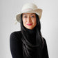 Cream Stitched Trimmed Wool Felt Fedora - Sz. S/M