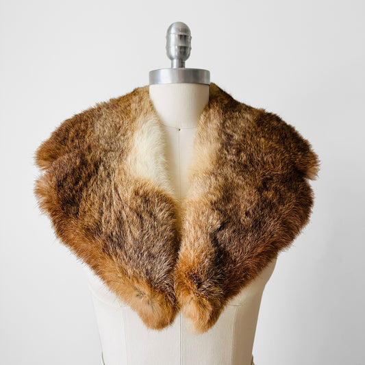 1950s - 1960s Toffee and Cream Fur Collar