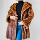 1950s - 1960s Holts Renfrew Bell Sleeved Aline Toffee Toned Lined Fur Jacket